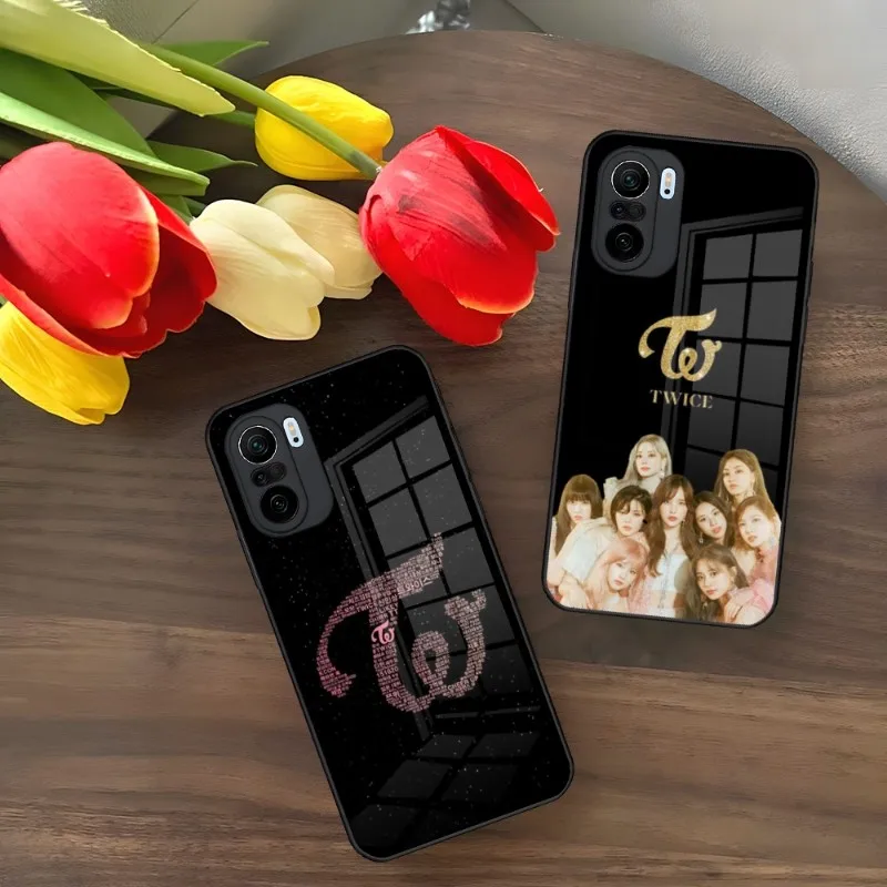 KPOP TWICE LOGO Phone Case For Xiaomi 12 13 X Redmi Note 11 10 S Lite T Pro POCO M4 X3 Glass