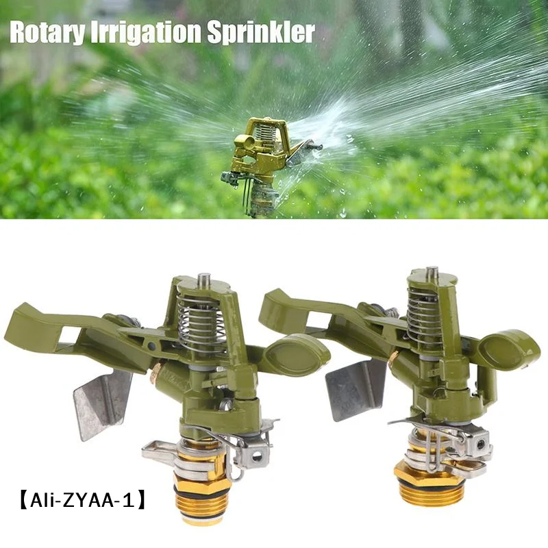 【A】1/2 3/4 Inch Metal Pulsating Sprinkler 360 Degree Rocker Arm Rotating Lawn Watering Sprinklers For Garden Irrigation System