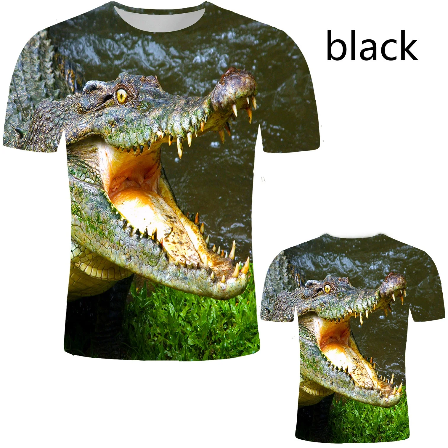 Summer Sea Dream Animals Crocodile Printed Fish 3D T-Shirt New Fashion Men Short Sleeve Tee