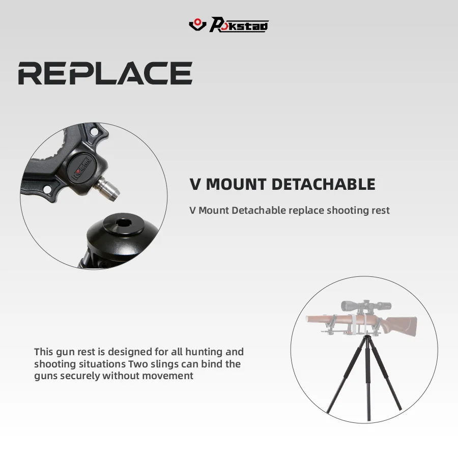 Vector Optic Shooting Stick V Mount dilepas dan dapat dengan bebas berputar 360 dengan terhubung ke rokkpad Shooting Gun Rest