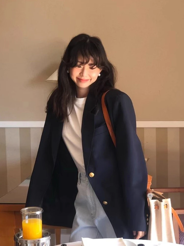 

Gagarich 2026 Korean Chic Autumn Niche High End Suit Collar Chic Single Breasted Loose Versatile Casual Suit Jacket Women