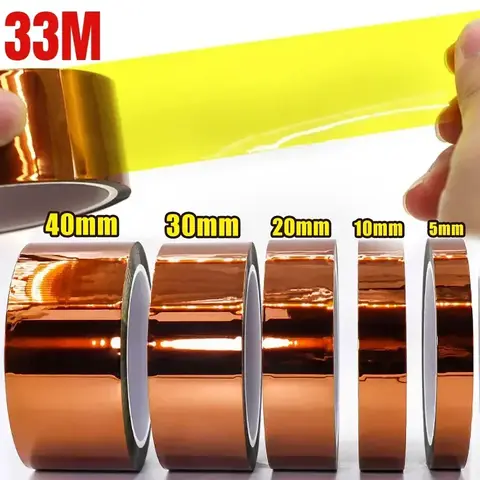 5-40mm Kapton-tejp Polyimid självhäftande isolerande tejp Каптоновый Скотч värmetejp för kortskydd 10 best sales Capton-tejp - №1