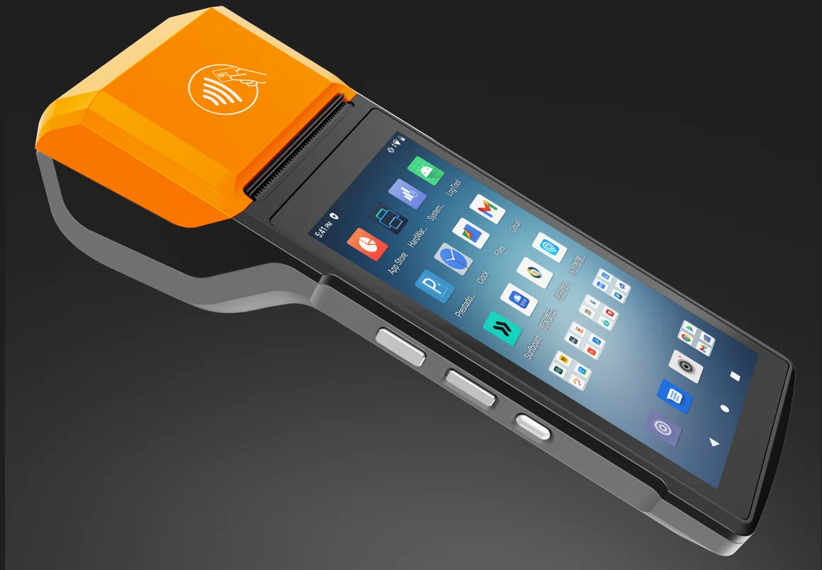 محطة Android POS مع طابعة Wifi 3G GPS Location POS System Wifi POS محمولة باليد