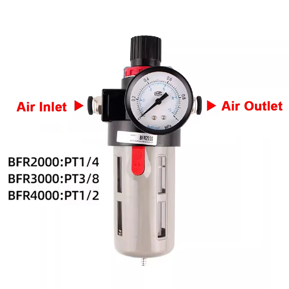

BFR2000 BFR3000 BFR4000 1/4 3/8 1/2 Air Pump Filter Pressure Reducing Valve Oil-water Separator Regulator for Compressors