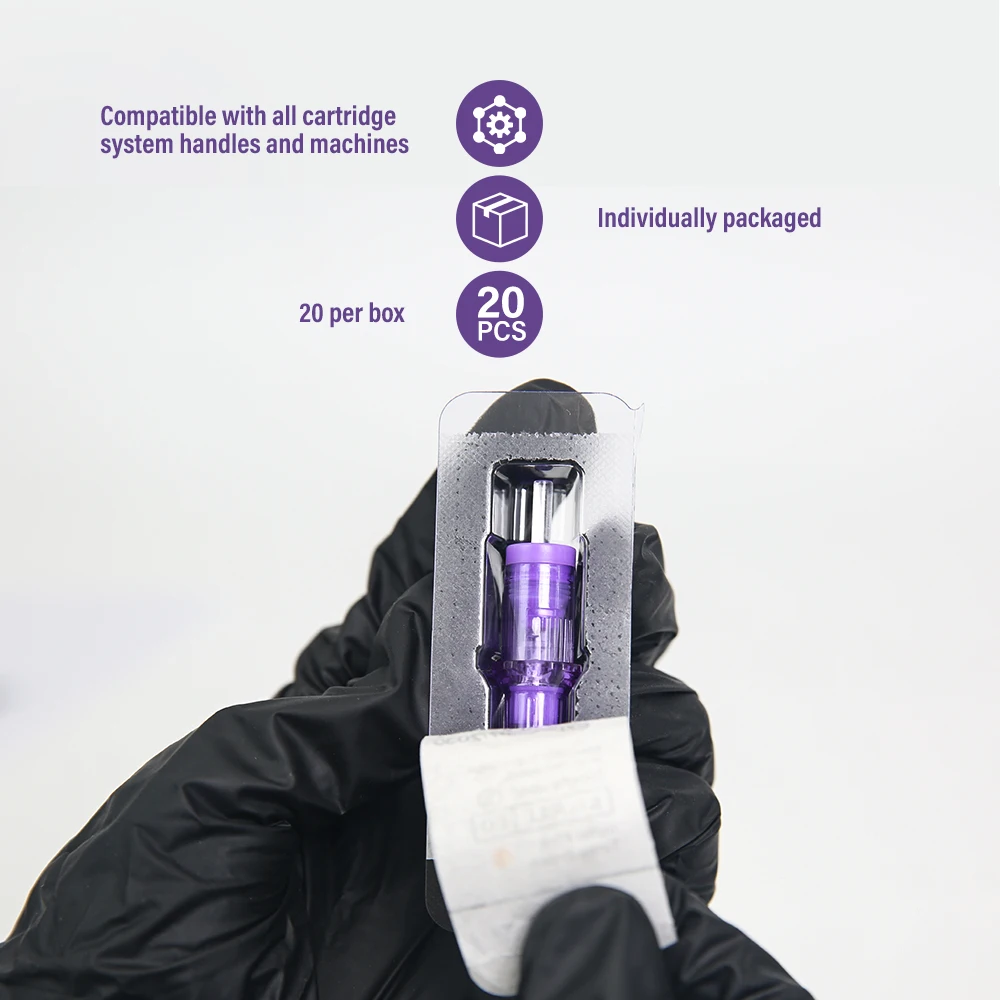 20 قطعة إبر خرطوشة الوشم RL RS بطانة مستديرة عالمية يمكن التخلص منها معقمة إبرة الوشم للوشم تجميل دائم #6