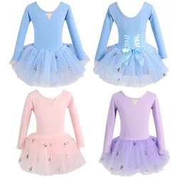 Ballet Tutu Leotards Toddler Girls Short Long Sleeve with Glitter Skirt Dance Ballerina Outfit Ballerina Dress Sparkle Clothes
