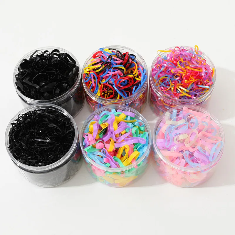 500-1000pcs/set Girls Colorful Small Disposable Rubber Bands Gum for Ponytail Holder Elastic Hair Bands Fashion Hair Accessories