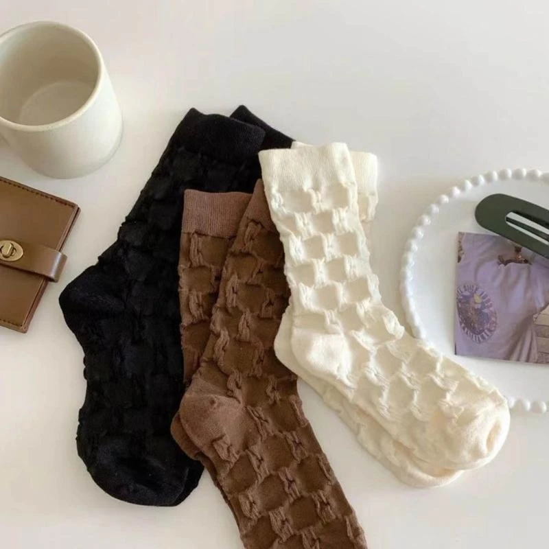 

Дышащие носки средней длины для женщин, однотонные носки, длинные носки, повседневные носки 15UB