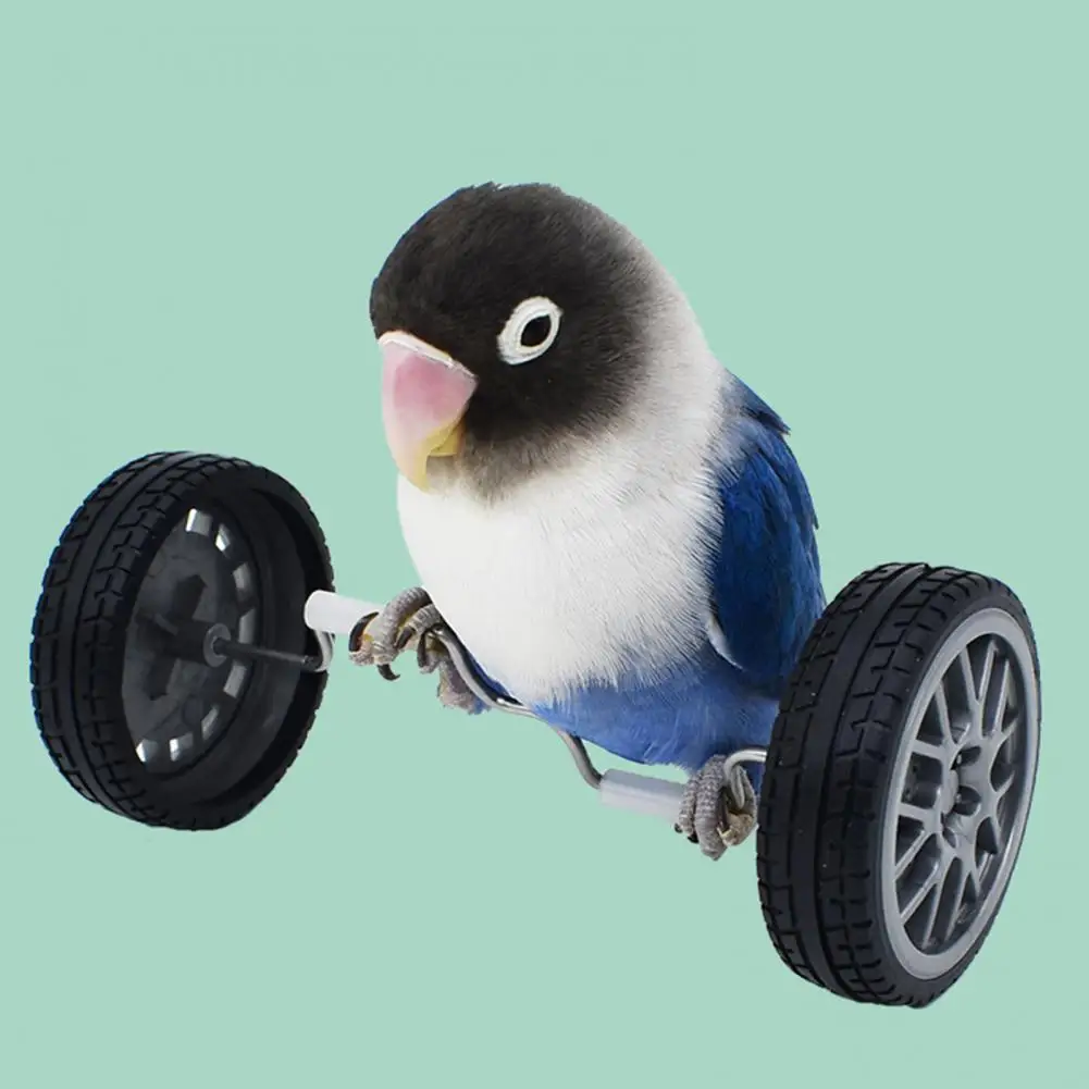 Parrot Toy Small Bird Scooter Toy Pet Bird Training Toy Mini Double Row Roller Skates for Parrots Intelligence for Small