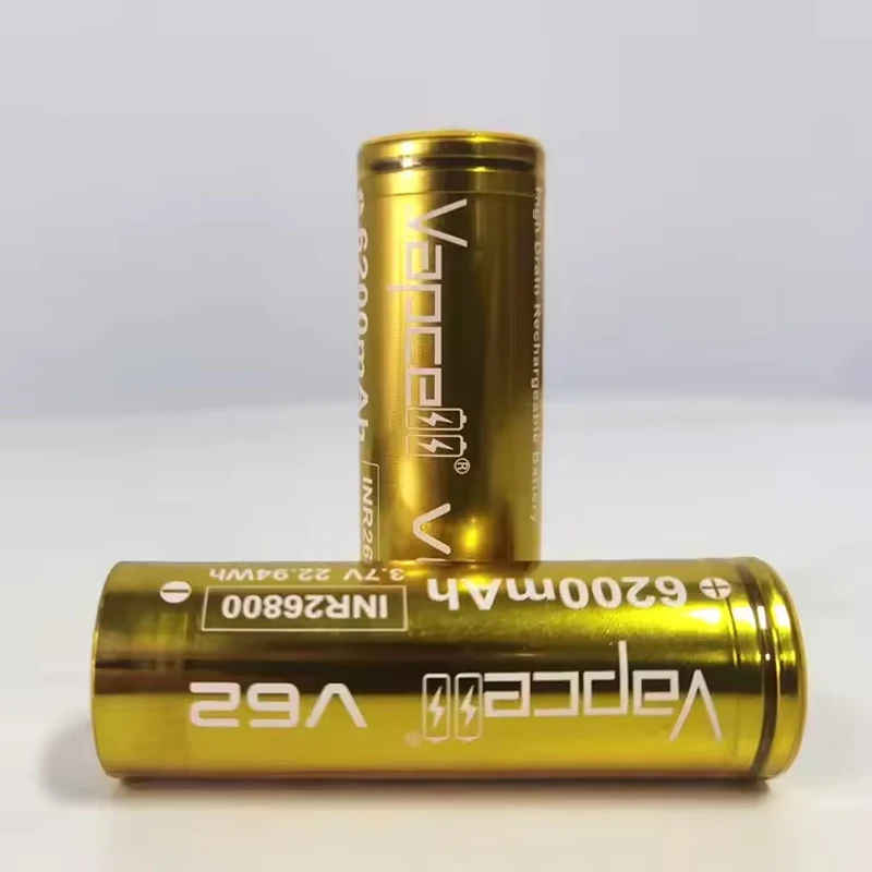 1-6pcs Vapcell INR26800 V62 6200mah 30A 3.7V Li-ion Battery 26800 High Capacity Rechargeable Battery For Flashlight view 5