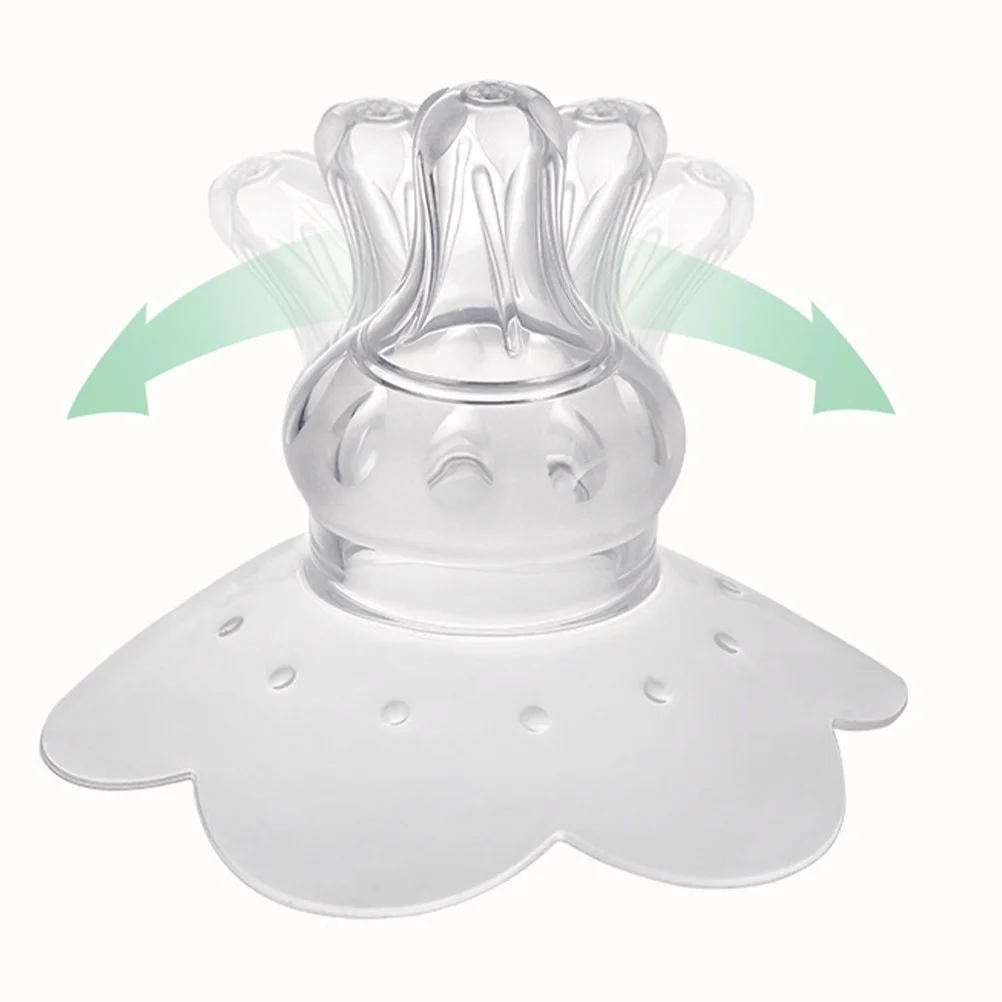 زوج واحد من غطاء الرضاعة المحمول المصنوع من السيليكون للرضاعة الطبيعية، تصميم محاكاة مريح للأم باللون الأبيض