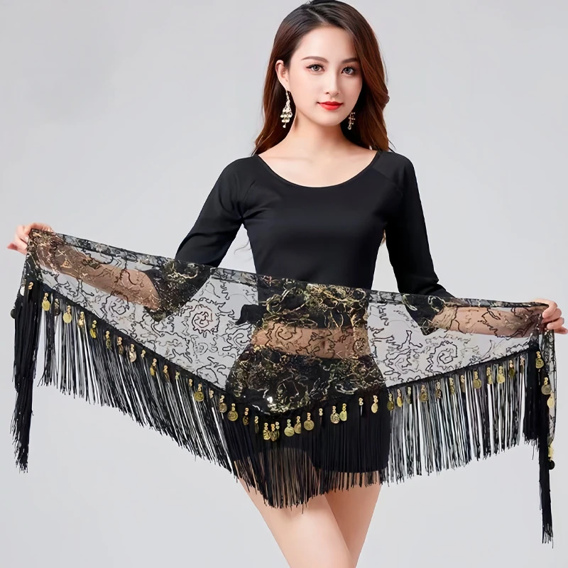 New Style Belly Dance Costumes Sequins Tassel Indian Belly Dance Hip Scarf for Women Belly Dancing Waist Chain 8 Kinds of Color