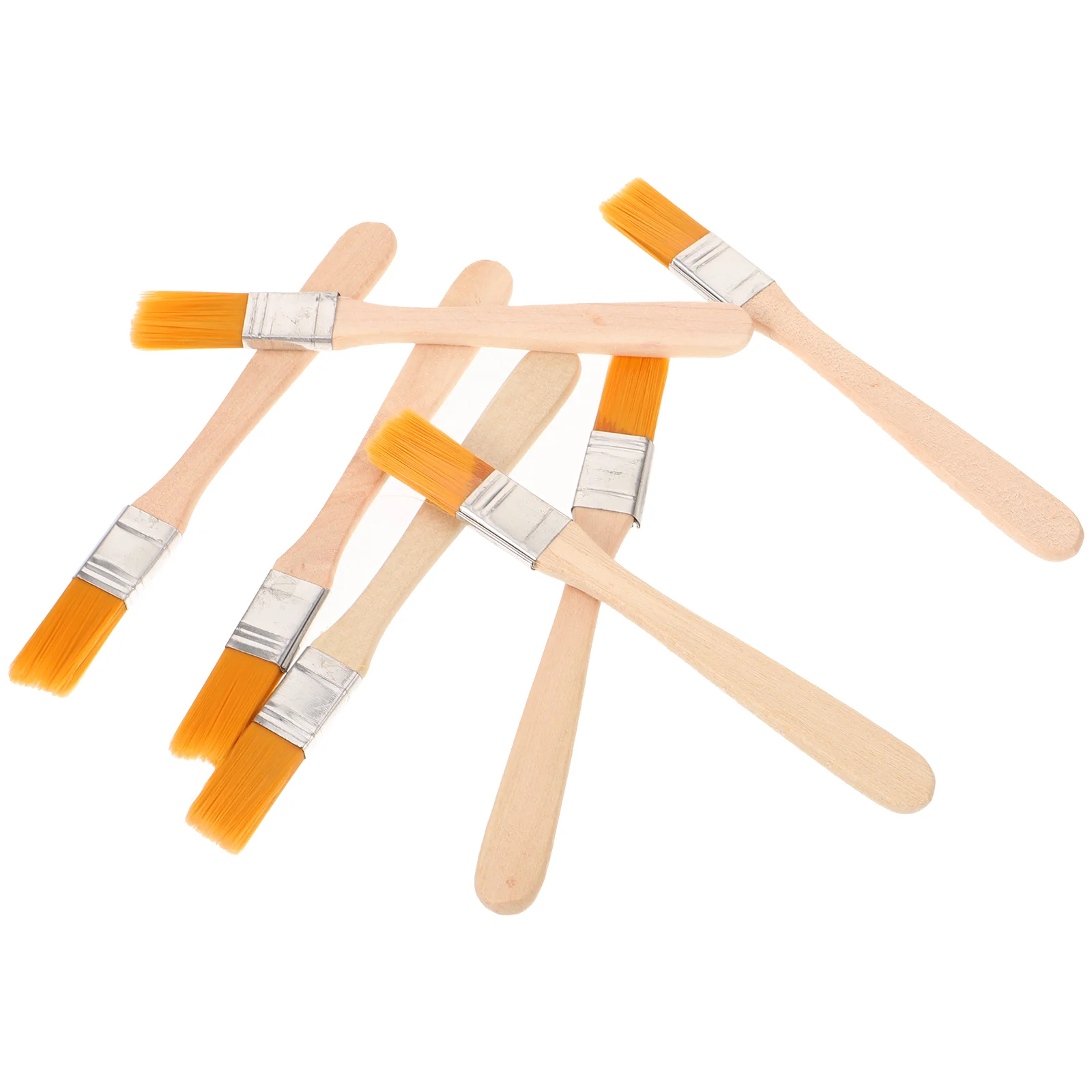 

6 Pcs Paint Brush Painting Portable with Wooden Handle Multipurpose Small for Wall Nylon