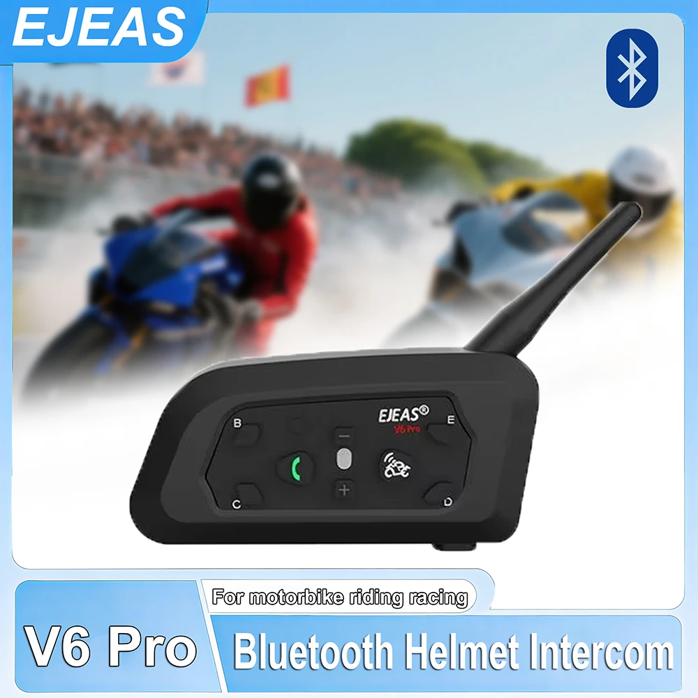 

Новое обновление EJEAS V6 PRO, мотоциклетный шлем, домофон, Bluetooth-гарнитура для 6-го коммуникатора, может EUC, водонепроницаемый пульт дистанционного управления