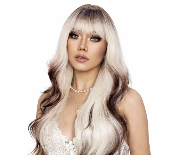 

Siamese Ombre Color 13x6 Lace Front Human Hair Wig Body Wave Raw Hair Platinum/Black 13x4 Lace Frontal Wig For Women 34 36 Inch