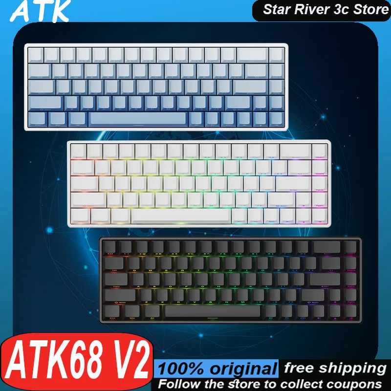 ATK68 V2 Esports Magnetic Axis Keyboard Aluminum Alloy 8k Low Latency 0.01 Accuracy PBT Keycaps Customized Gaming Keyboard Gift