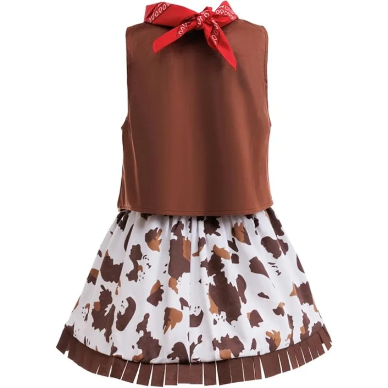 Cowgirl Costume for Girls Western Style Role Play Girls Dress Up Cowgirl Outfit Halloween Costume Cosplay 2-12Y view 2