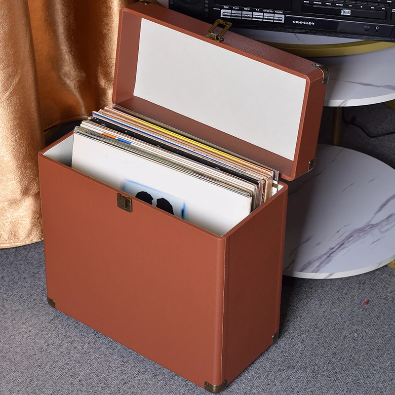 

12 "vinyl Record Storage Case with Cover LP Records Wooden Storage Case for Video Disc Film