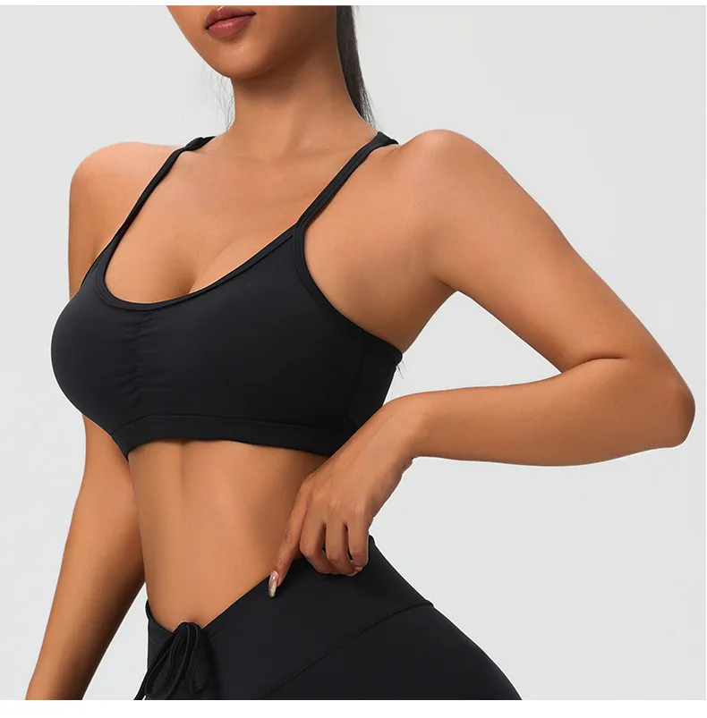 Soutien-gorge de sport confortable et sexy pour femmes, haut d'entraînement, vêtements de yoga, sous-vêtements de fitness, croisé dans le dos