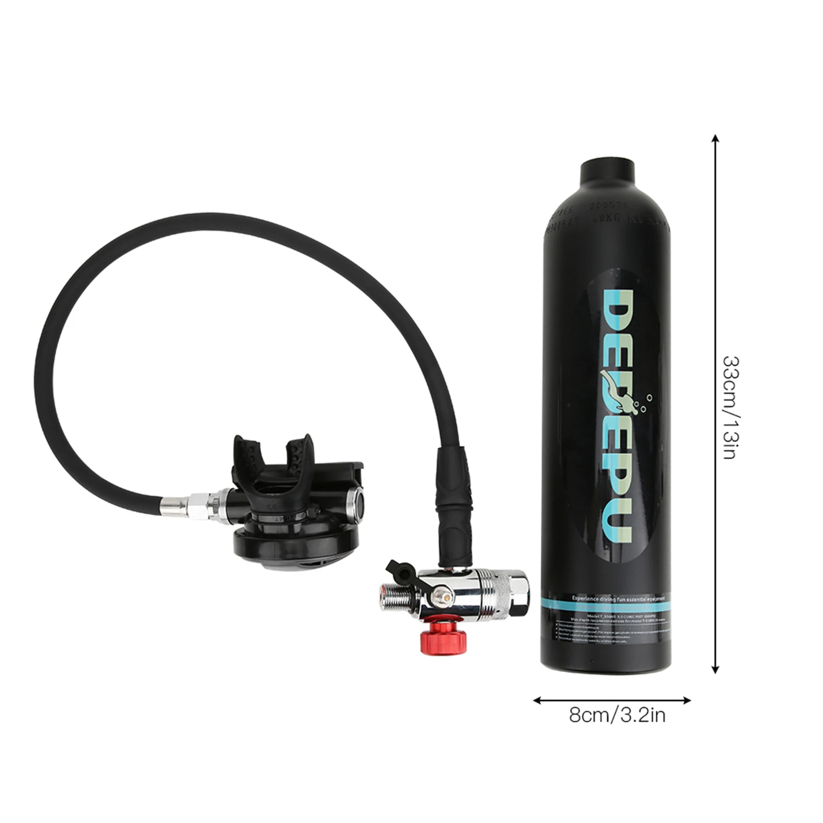 DEDEPU 1L Diving Scuba Air Tank Aviation Aluminum Empty Oxygen Cylinder Snorkeling Breathing Device