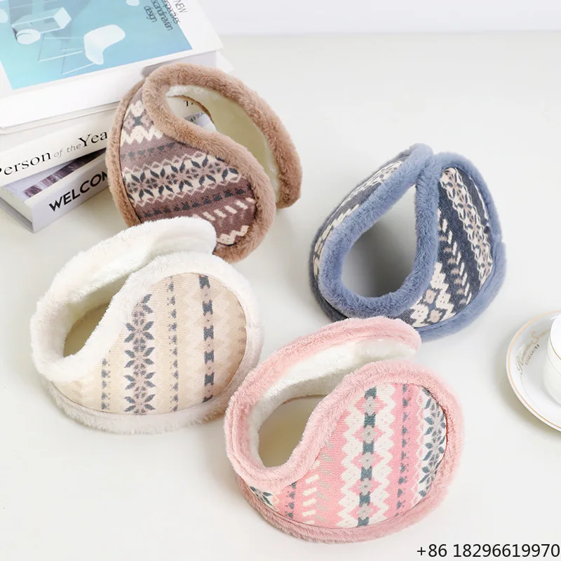 cache-oreilles-pliables-chauds-classiques-d'hiver-avec-motif-de-noel