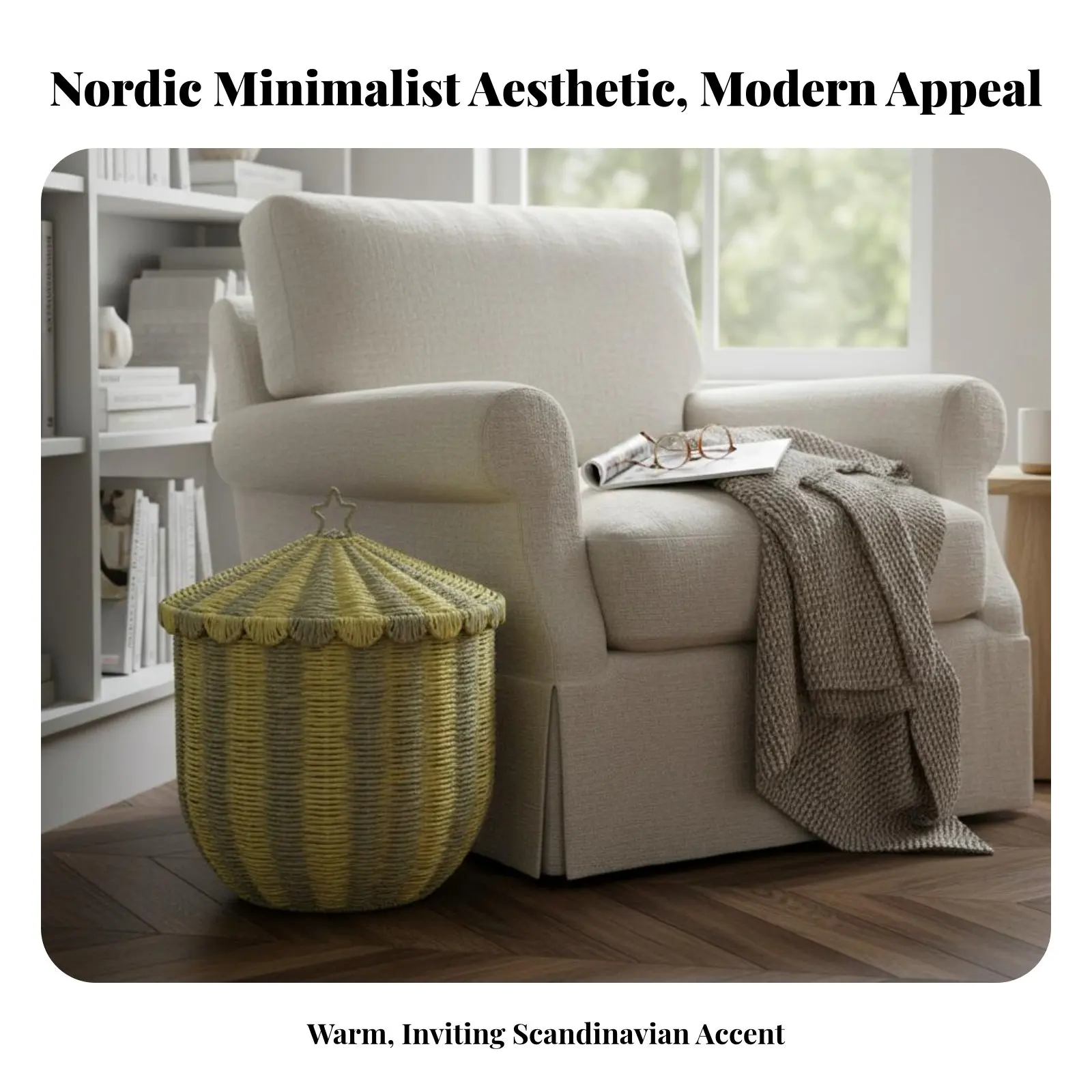 

Круглый контейнер с крышкой в скандинавском стиле, эстетичный, с плетеным дизайном из веревки, со встроенными ручками, для семей и родителей.