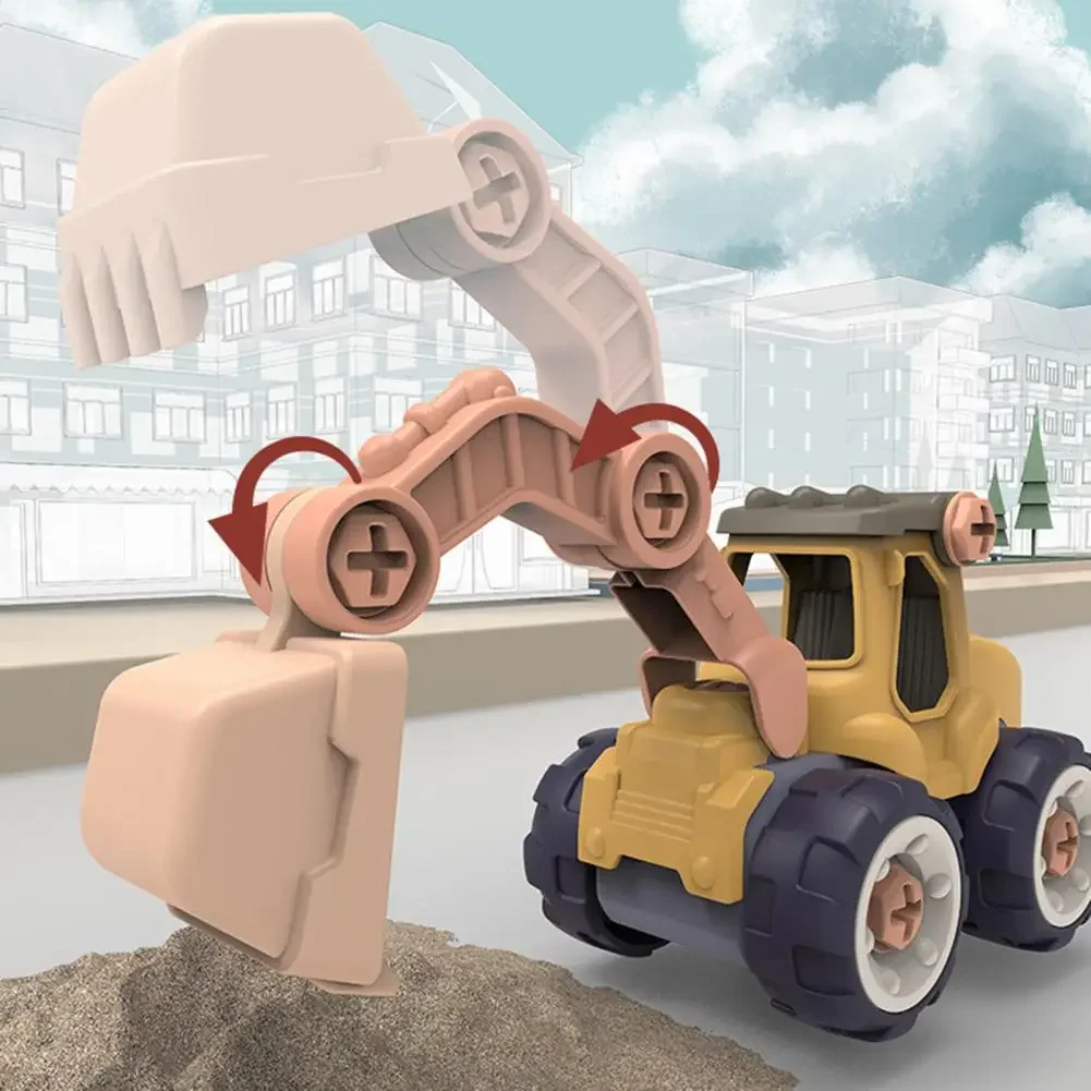 Camion dei minuti creativi Caricamento Scarico Camion fai da te in plastica ToyAssemblaggio Set di auto di ingegneria Giocattolo educativo per bambini per regali per ragazzi