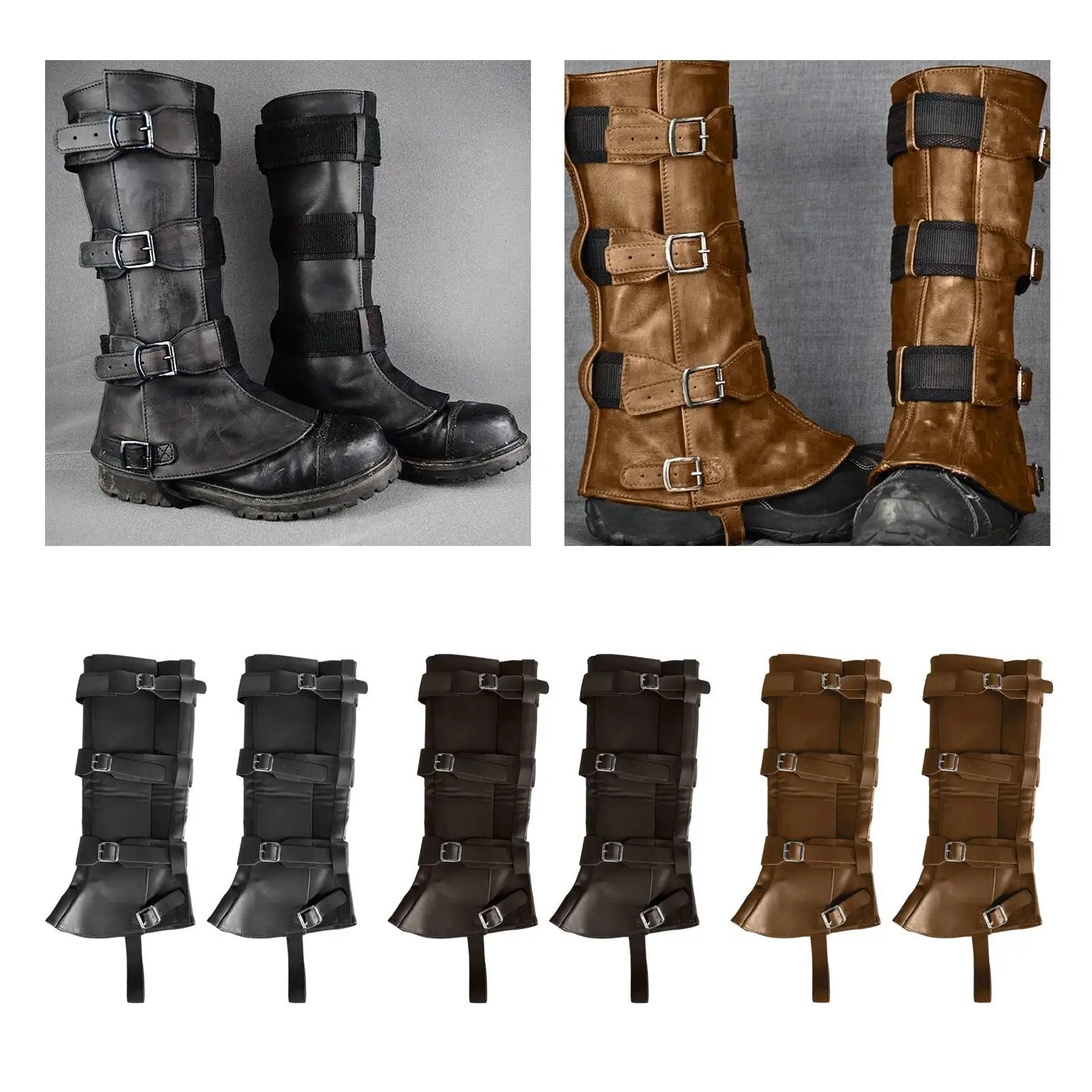 Botas de pirata cobre capas superiores para acessório de fantasia de cavaleiro de Halloween