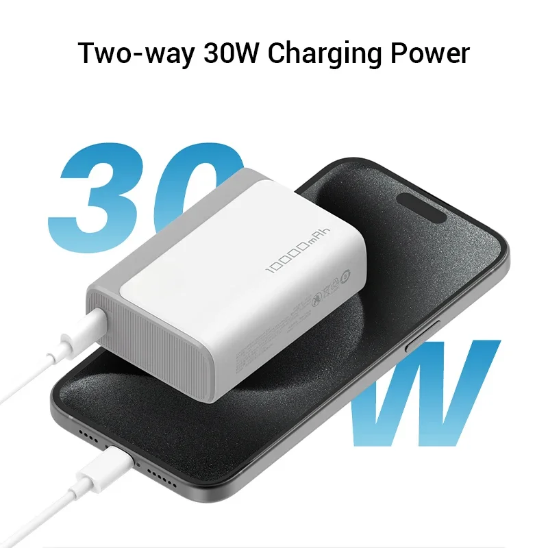 Pocket Version USB Type C 30W 2-way Fast Charge Mini Powerbank For IPhone 15/14 Xiaomi Huawei 10000mAh Power Bank