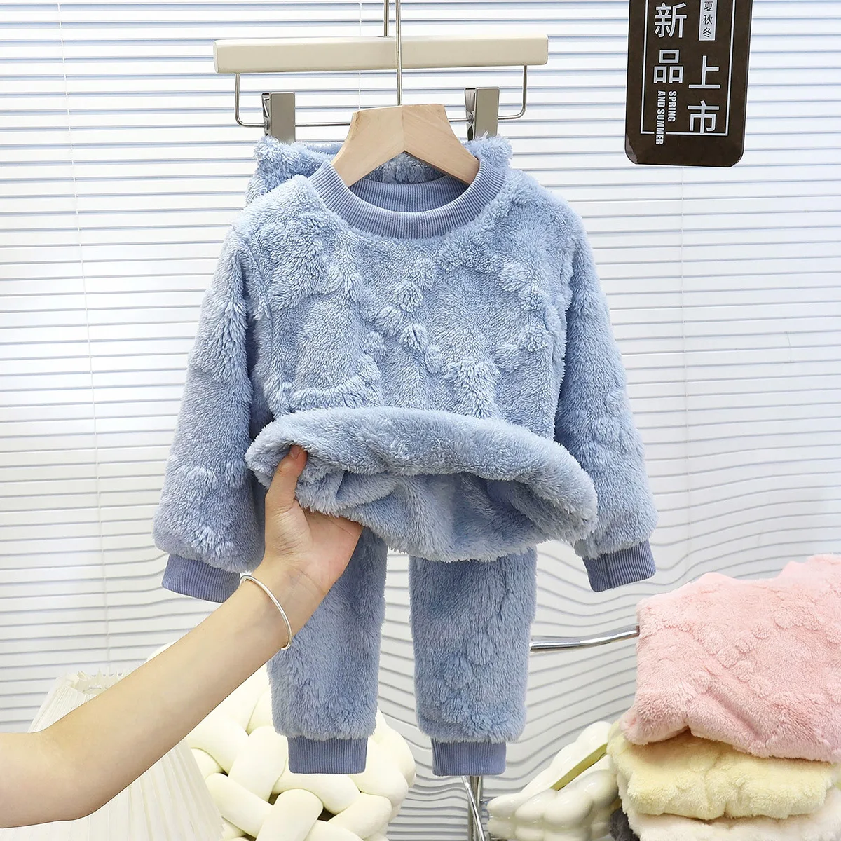 جديد الخريف الشتاء ملابس خاصة الدفء الفانيلا الأطفال منامة مجموعة طويلة الأكمام ملابس المنزل ل 3 ~ 8 سنة الفتيان والفتيات