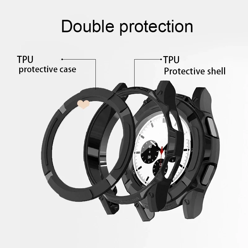 Case for Samsung Galaxy Watch 4 Classic 42mm 46mm Protective Cover for Samsung Watch 6 Classic 43mm 47mm Hollow TPU Mechanical