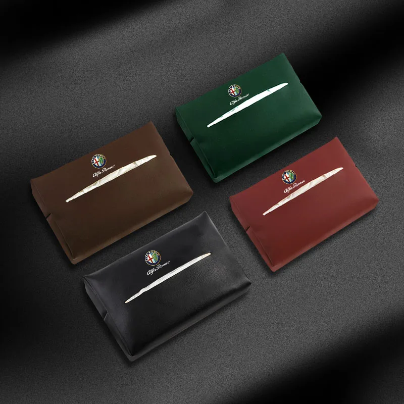 الجلود سيارة الأنسجة صندوق الشمس قناع المقعد الخلفي حقيبة للحمل اكسسوارات ل ألفا روميو 4C 159 166 العنكبوت جوليا جوليتا 156 147 GT #5