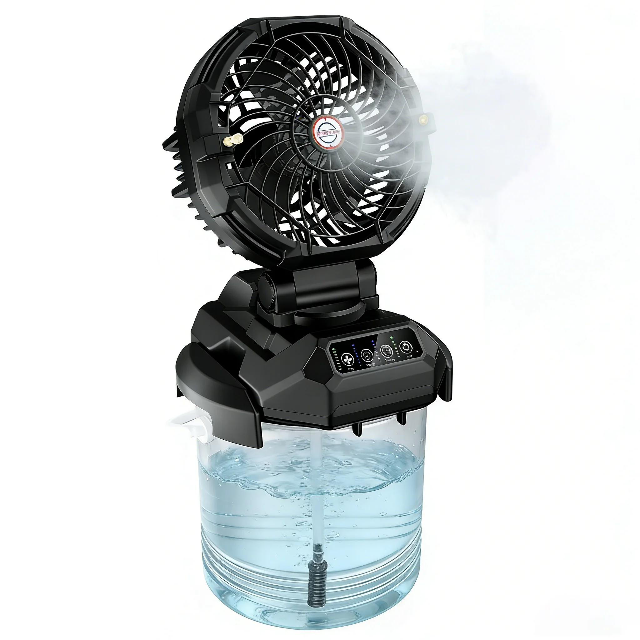 Multi Angle Oscillation Spray Mist Fan 12L Capacity Rechargeable 24000mAh Home Commercial Fan
