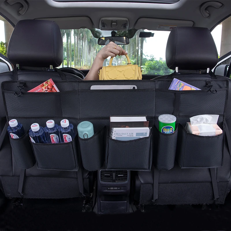 

Multi-Purpose Car Organizer, Trunk Storage Bag with Large Mesh Pocket, Foldable Washable Back Seat Hanging for SUV Interior