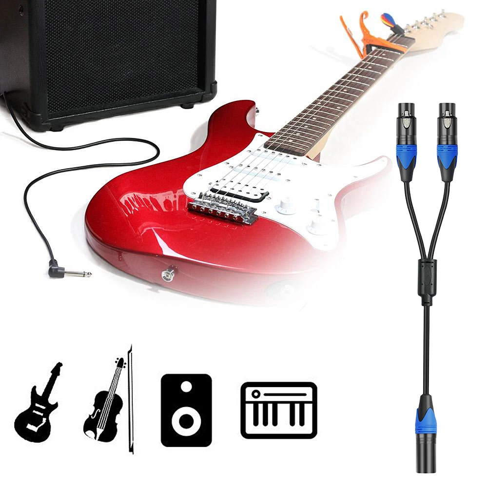 50 سنتيمتر 1 XLR أنثى إلى 2 XLR ذكر XLR Y الفاصل كابل أنثى إلى 2 ذكر XLR Y كابل ميكروفون الفاصل الحبل للخلاط #1