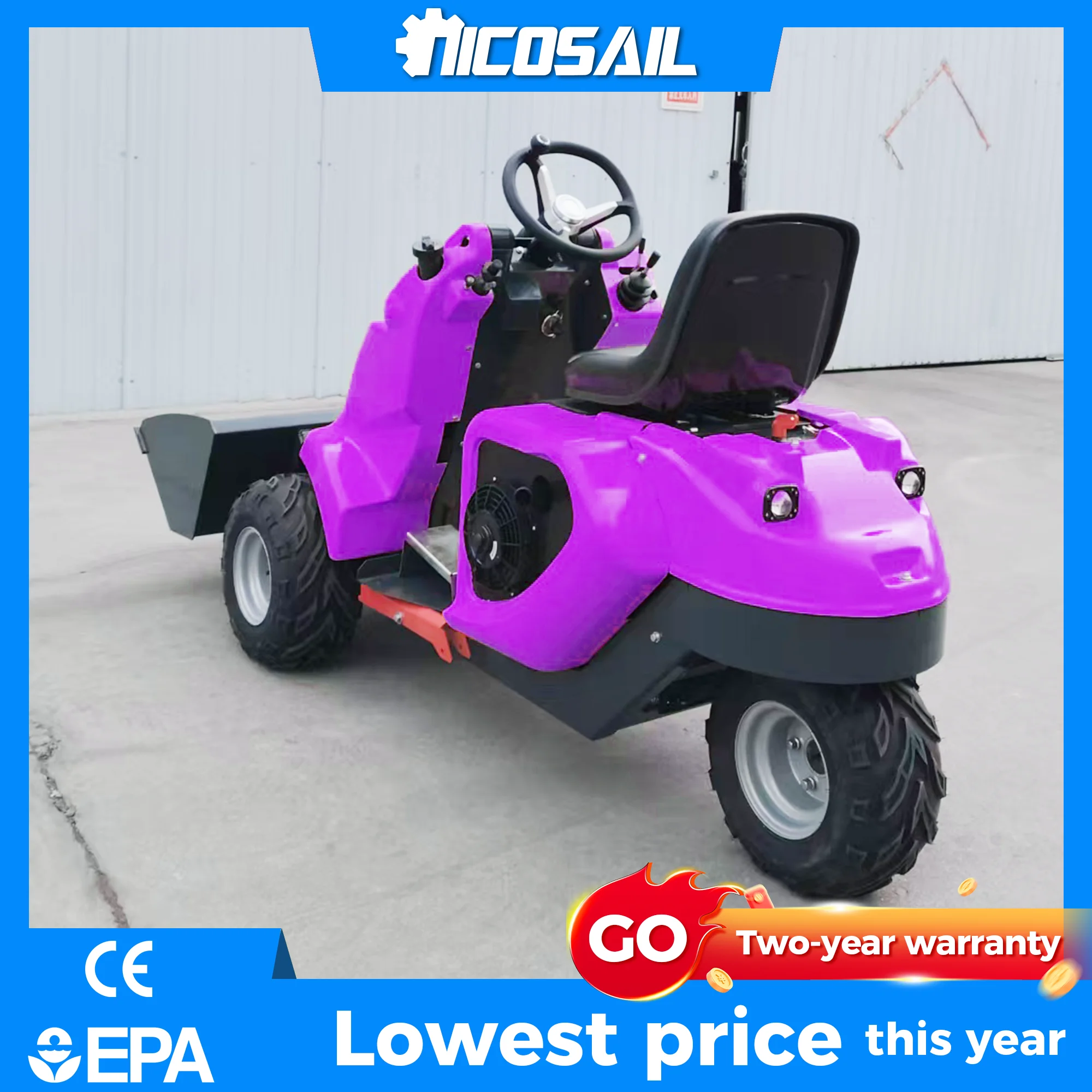 

Трехколесный мини-погрузчик с системой двойного охлаждения CE EPA 360 ° Управление движением транспортных средств в сложных условиях строительных работ в ограниченном пространстве