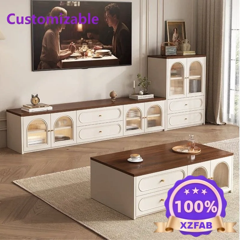 Factory Direct 2026 TV cabinet living room household new small apartment simple floor coffee table TV cabinet combination