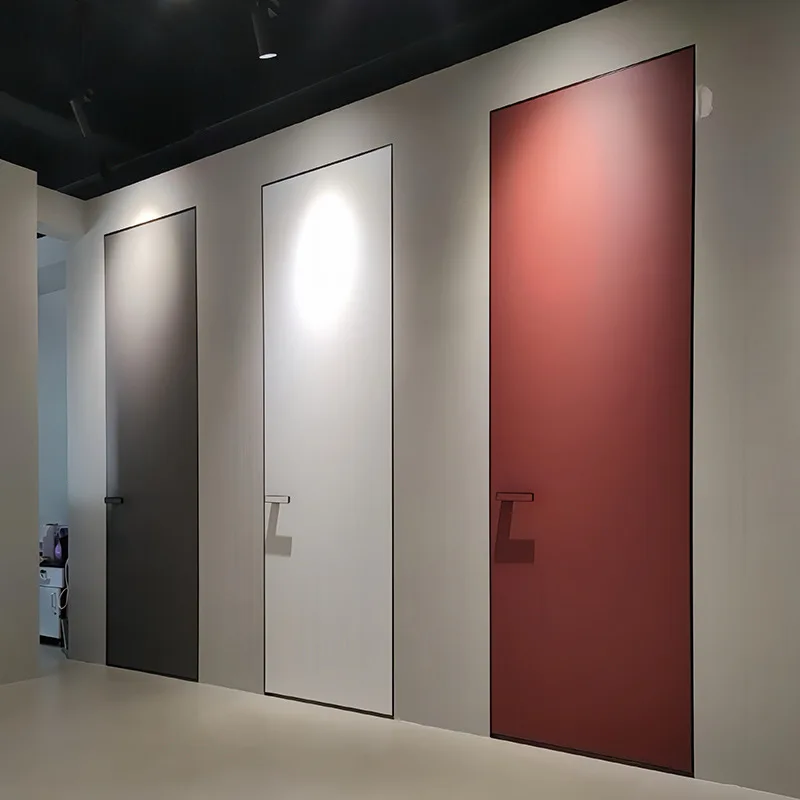 

Aluminum wooden door Indoor bedroom door Cloakroom Invisible door Aluminum honeycomb core paint Single Sound insulation