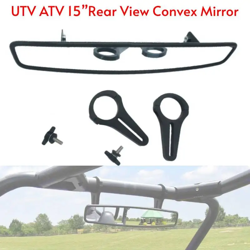 

UTV ATV Rear View Convex Mirror Replacement For Yamaha Polaris RZR Ranger 800 XP 1000 Arctic Cat Wildcat HDX With 1.75” Clamp