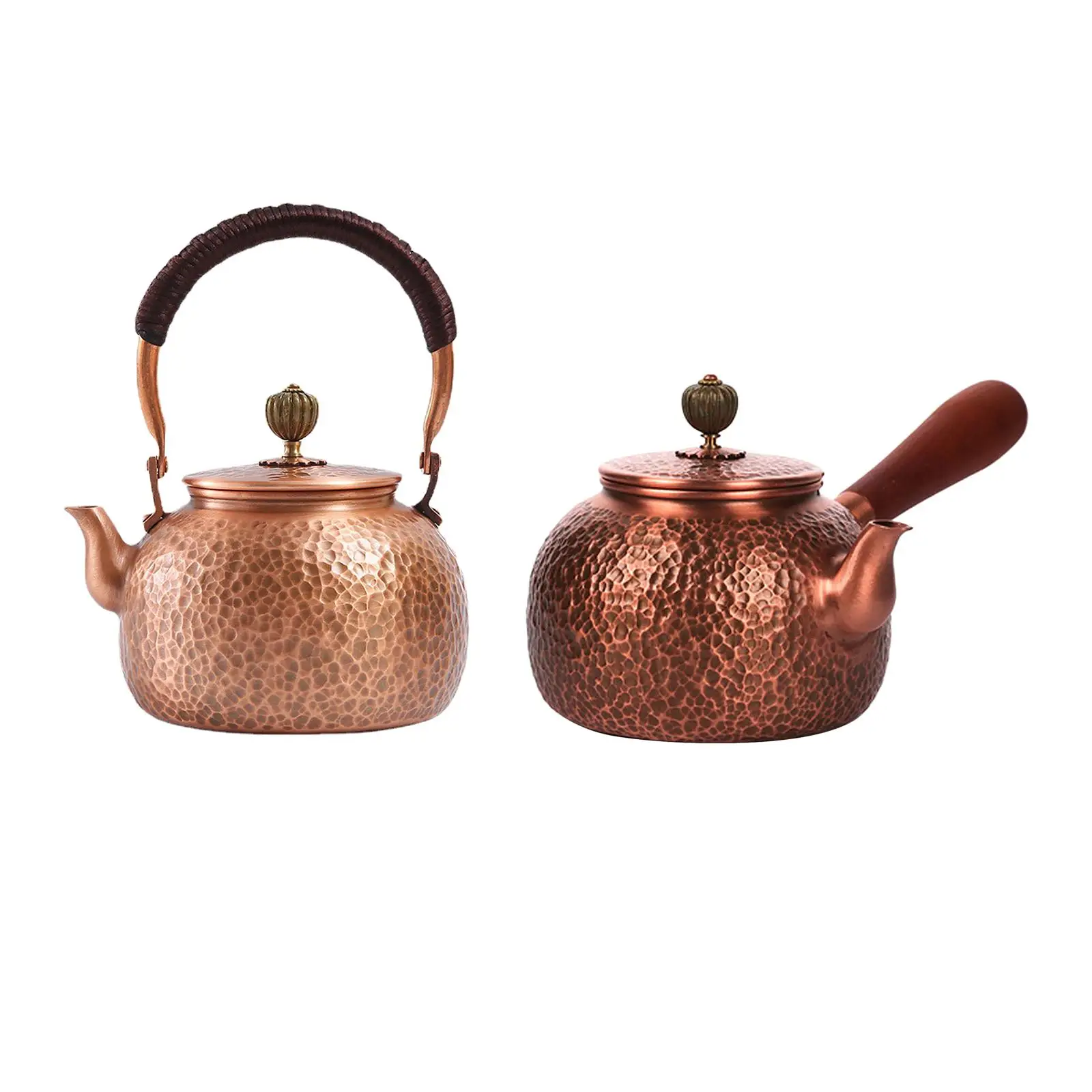 Copper Teapot Hammered Retro Durable Teawear for Tea House Restaurant Picnic