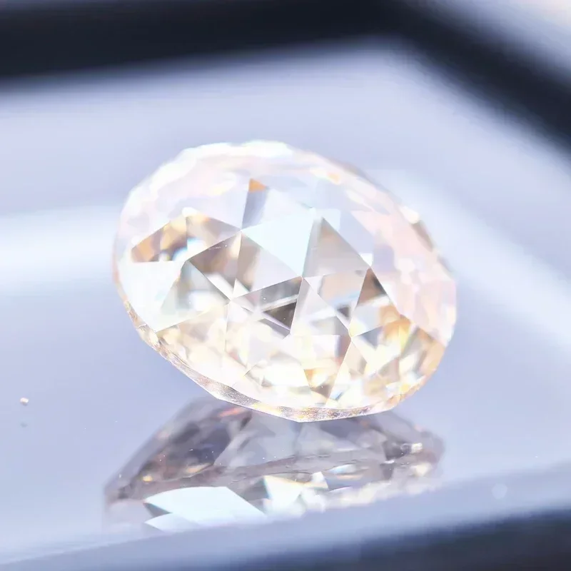 

NEW Moissanite Stone Double Faced Rose Shape Champagne Color with Certificate DIY Charms Ring Necklace Earrings Main Materials