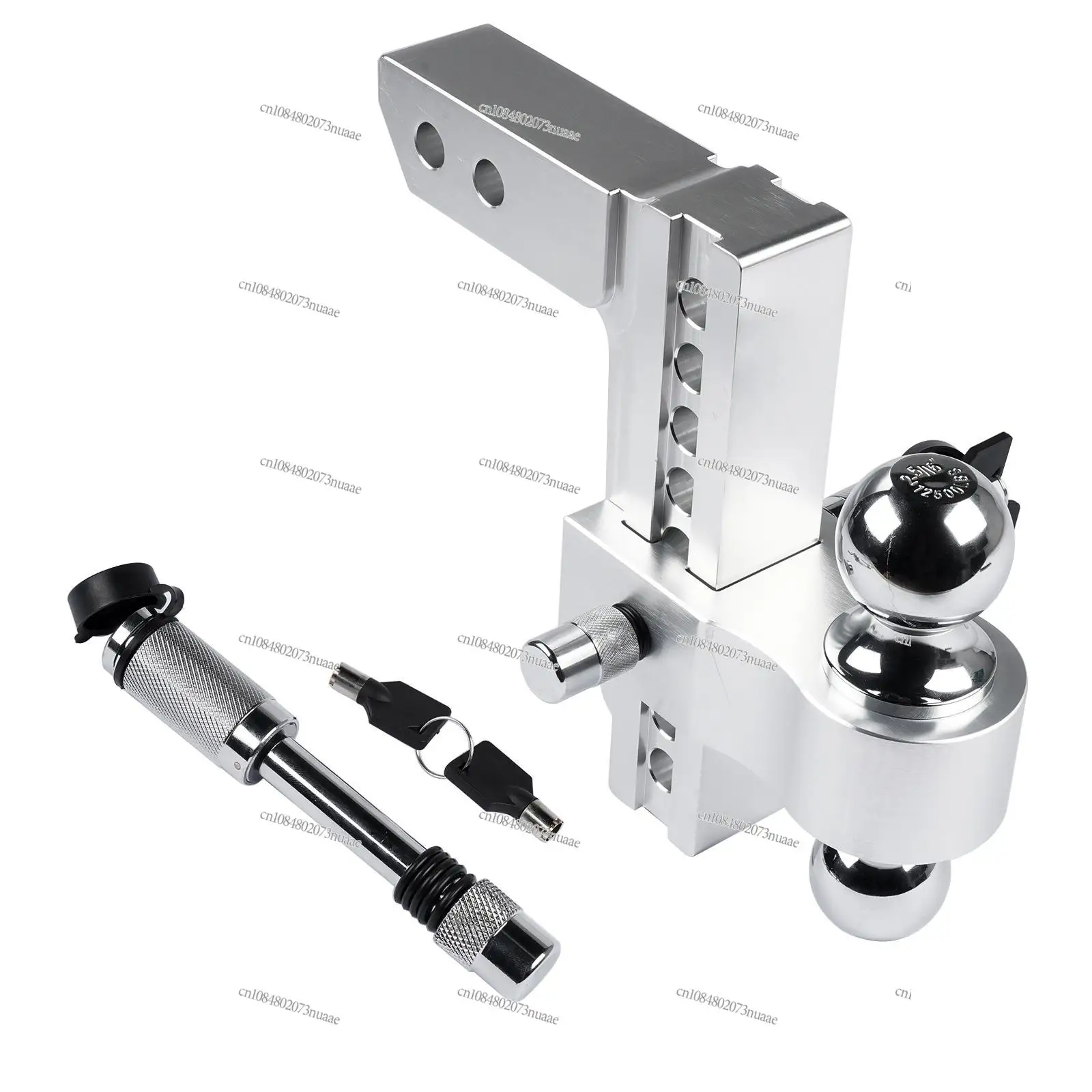 

Hitch - Aluminum Tow Hitch Fits 2-Inch Receiver - Heavy Duty Drop Hitch with 8-Inch Drop/Rise Silver AP03 Adjustable Trailer