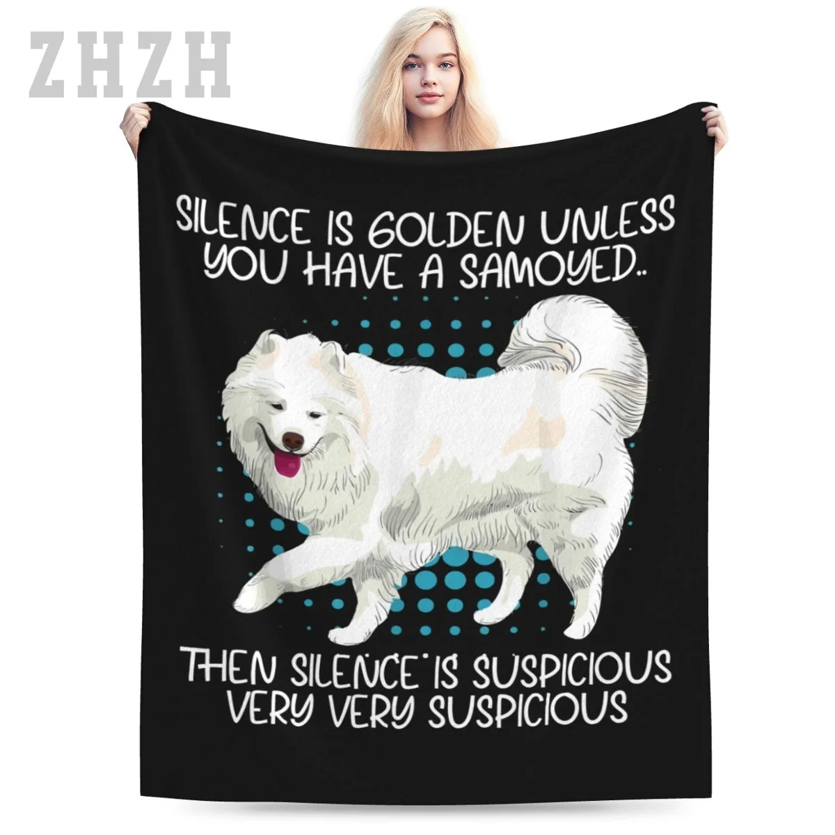 Blanket Funny Silence Is Suspicious Very Very Suspicious Samoyed Flannel Multifunction Outdoor Camping Sofa Cover Keep Warm