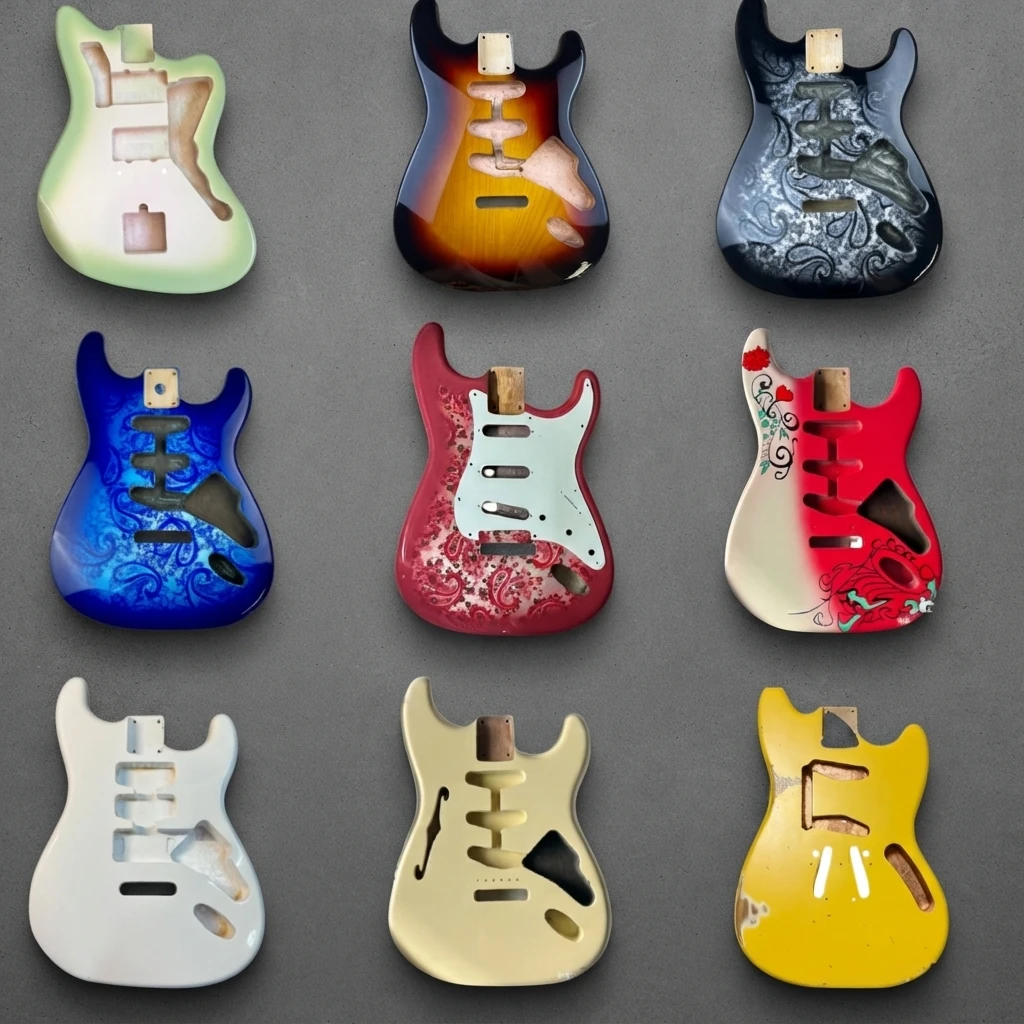 Metallic Green ST Guitar Body, Gloss Polyester Finish, Pre-Routed, Standard Neck Pocket, Replacement for DIY Custom Building