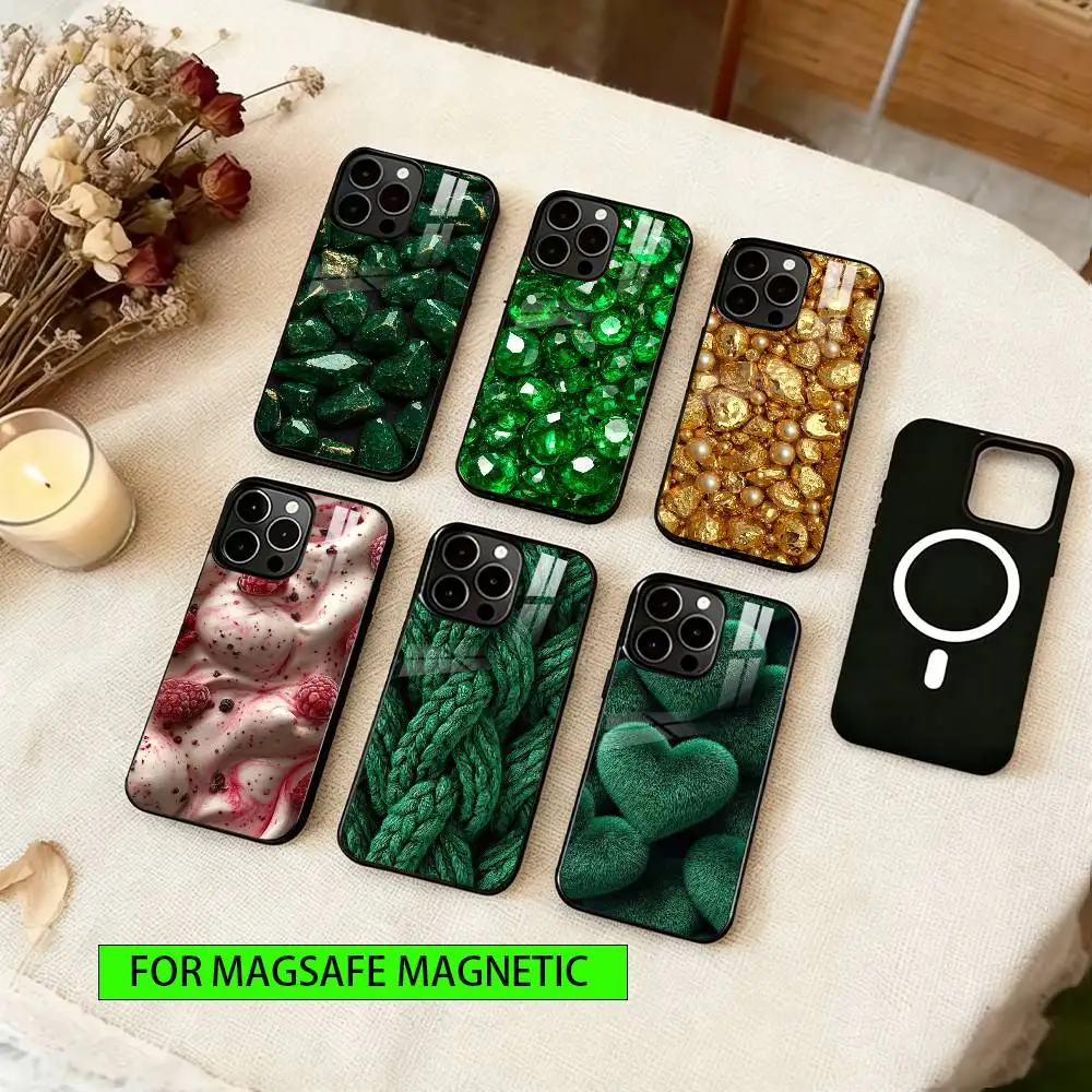 

Solid Texture Series Phone Case For iPhone17,16,15,14,13,12,11 Plus,Pro Magnetic with Magsafe Wireless Charging