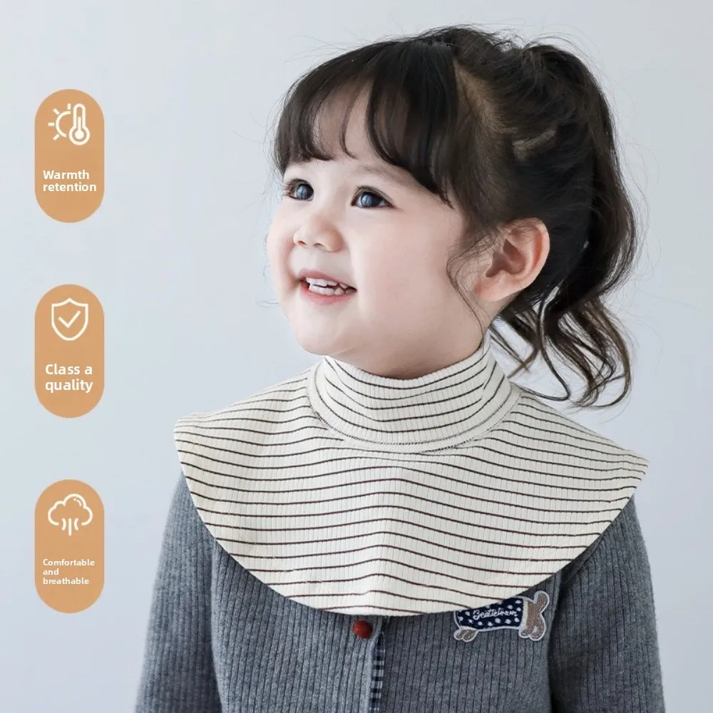 

New Stripe Shawl Warm Detachable High Collar Fake Collar for 1-4Y
