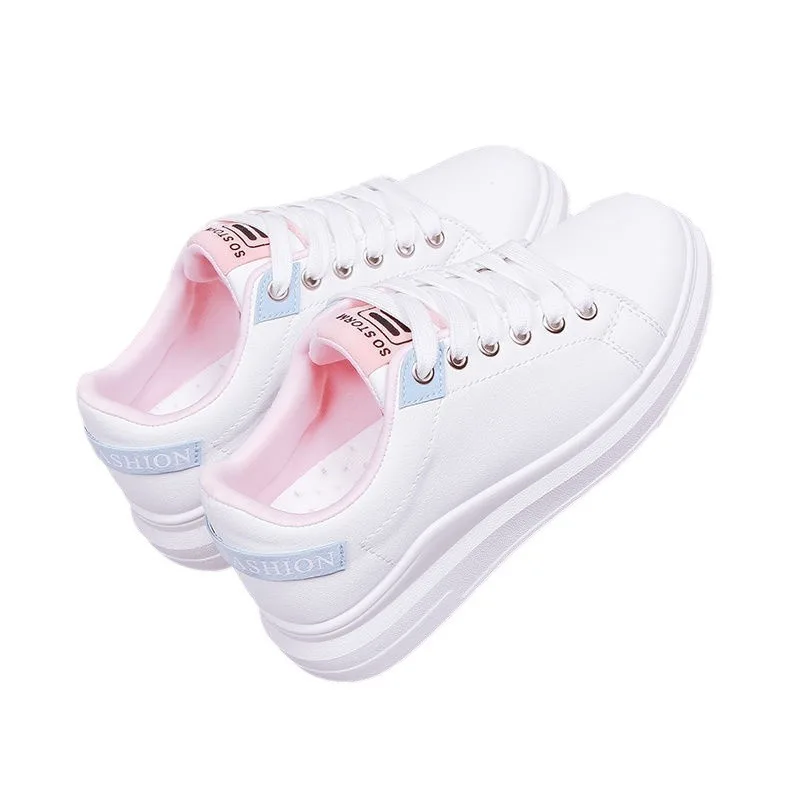 Women Shoes Zapatillas Mujer Baskets Femme Zapato Spring White Comfortable Sneakers Breathable Flats Lace-up Flower Woman Casual