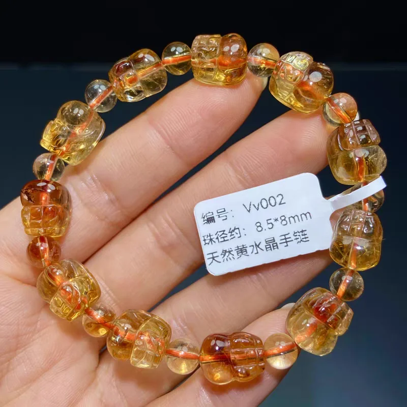 

Натуральный желтый цитрин кварцевый браслет ювелирные изделия бусины Pi Xiu 8x7 мм для женщин и мужчин цитрин бусины богатый камень подарок AAAAA