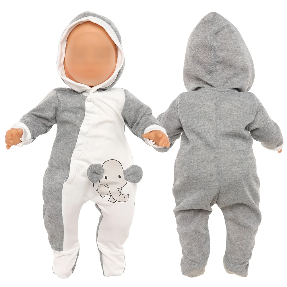 

BARWA 2023 New Cute elephant Suits Fit For 43cm Baby Doll 17 Inch Reborn Baby Doll Clothes