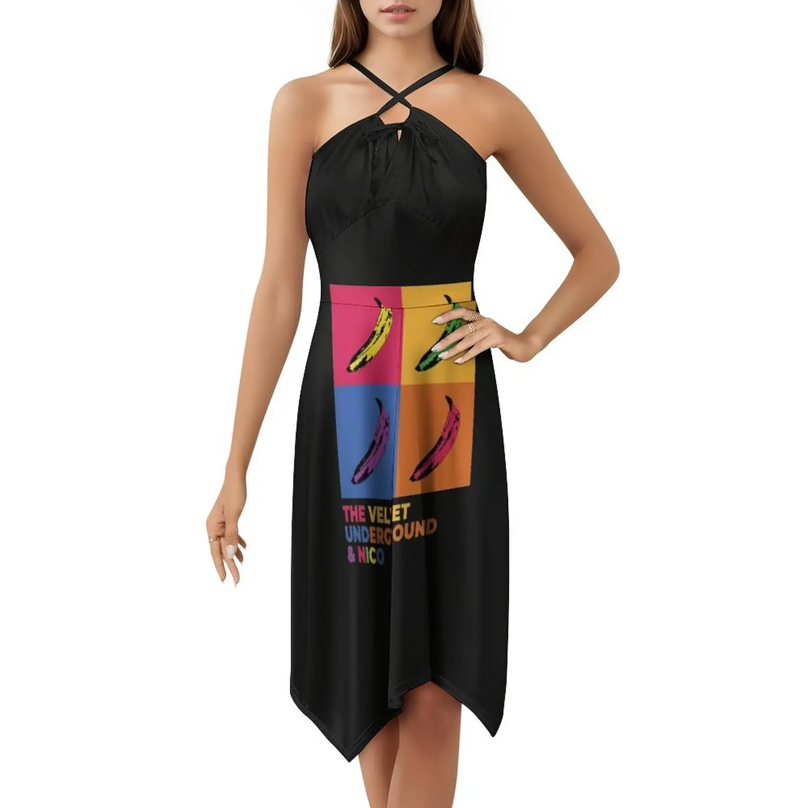 فستان The Velvet تحت الأرض على شكل قلب فستان أنيق للحفلات الصيفية للنساء The Velvet Underground The Velvet Womens